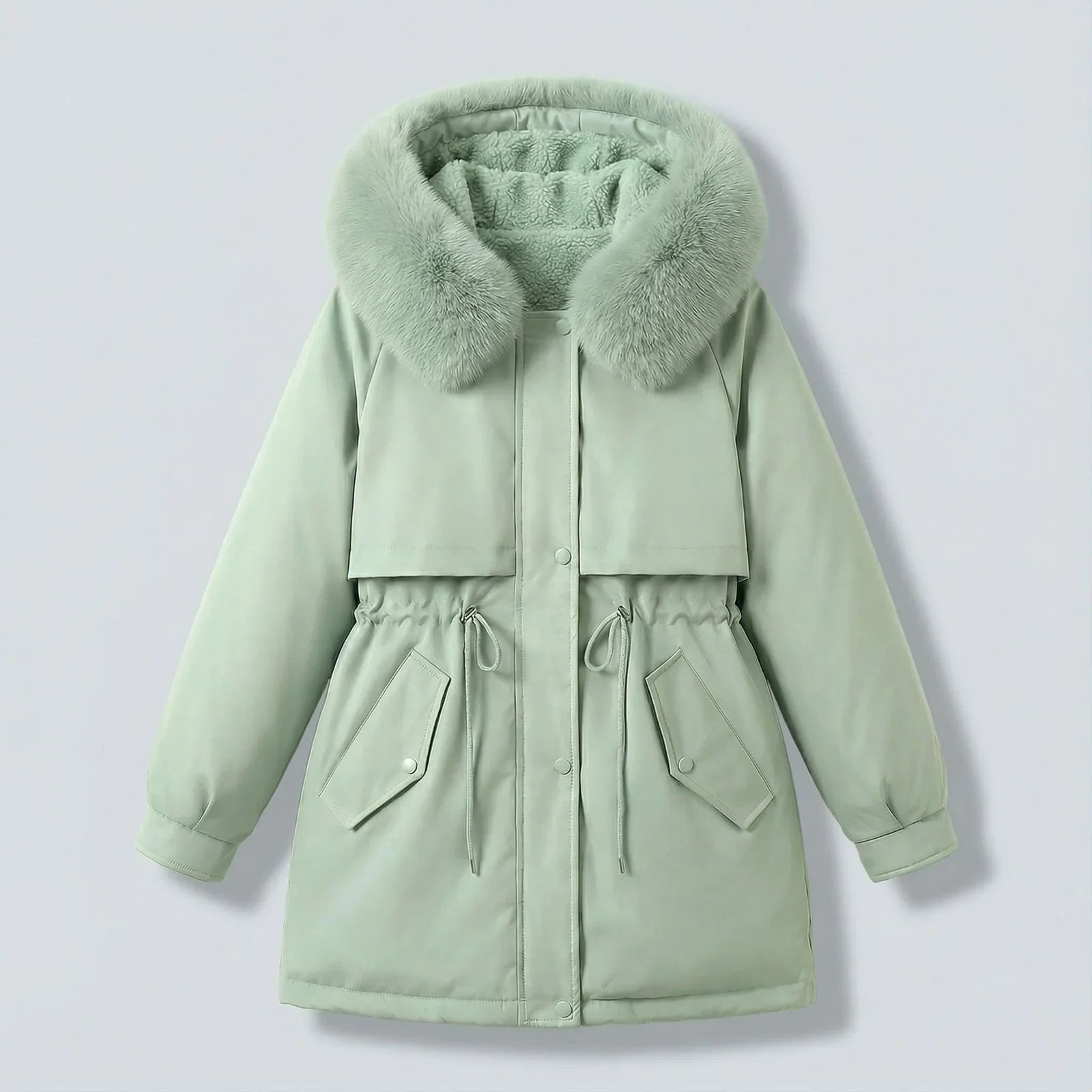Borealis™ Coat with Premium Plush Collar and Structured Fit / Thermal Elegance for Women with Presence!