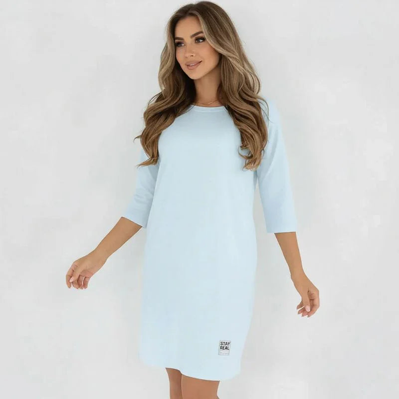 Daily™ Comfort Knit Dress with 3/4 Sleeves / The Sophisticated Basic that Flatters Your Figure Without Showing Seams!