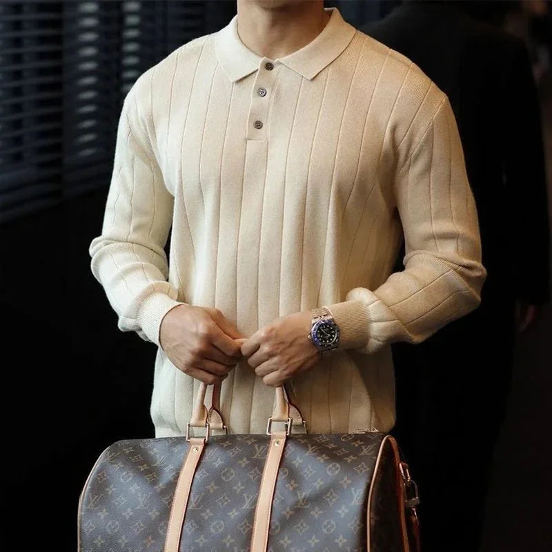 Valenor™ Polo Shirt in High-Quality Ribbed Viscose / Sophisticated Presence for the Man of Presence!