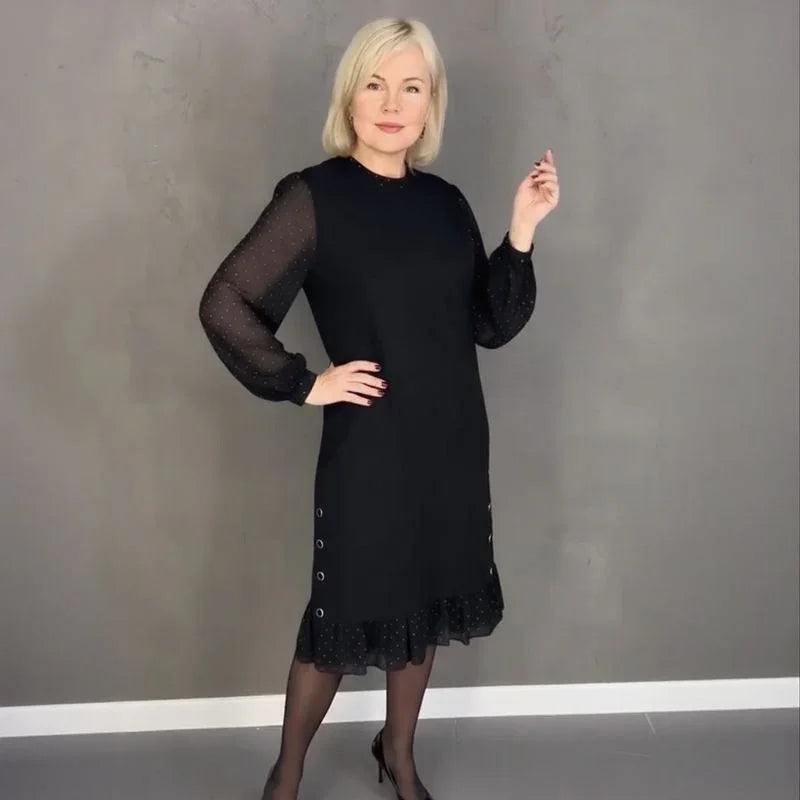 Lady Margaret™ Dress with Sheer Long Sleeves and Delicate Details