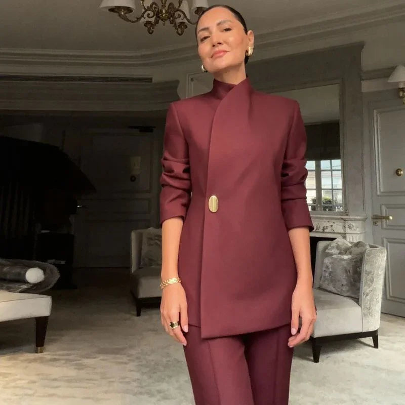Catherine™ Set with Tailored Blazer and Straight-Leg Pants That Don’t Show / A Power Look for Women Who Lead