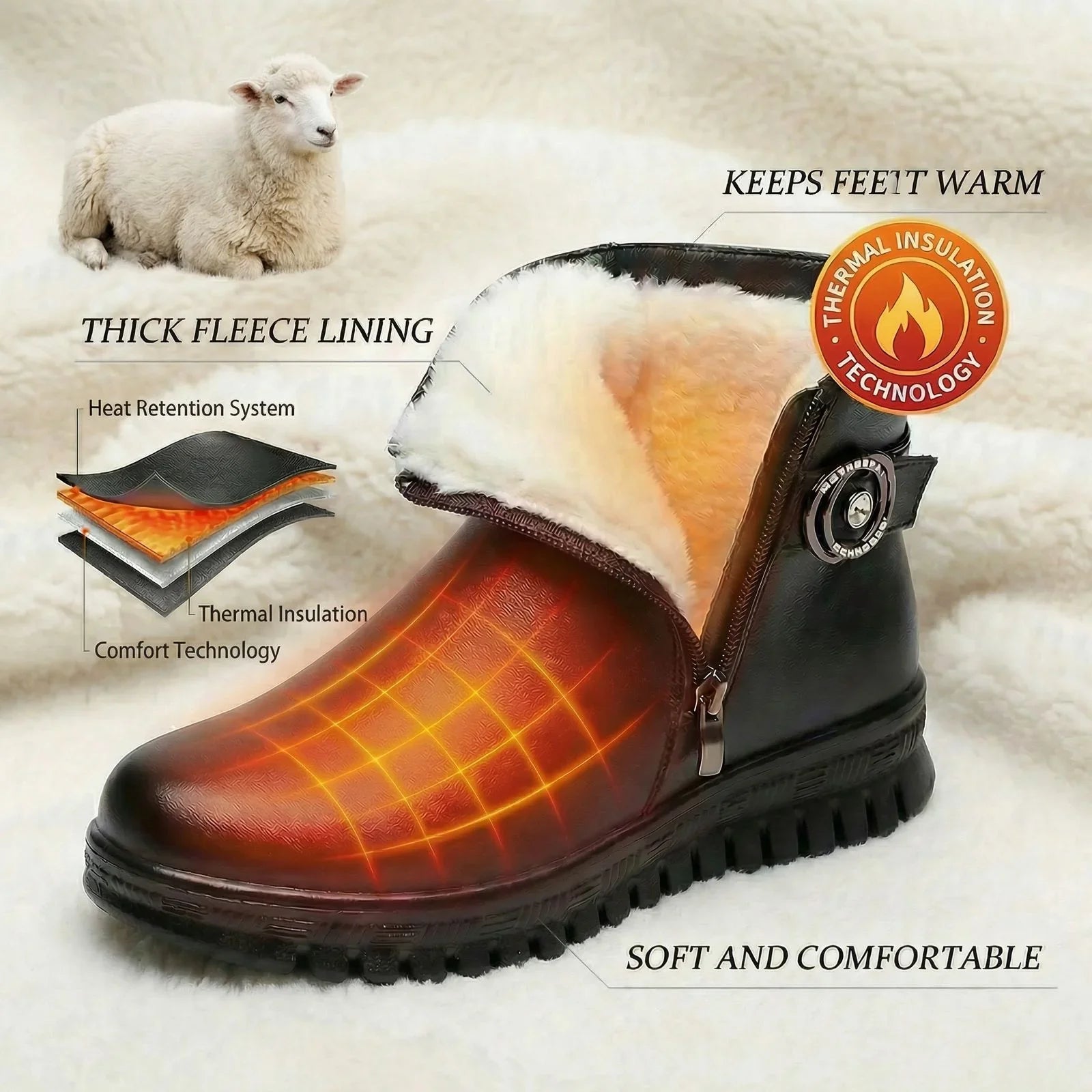 Panadora™ Women's Boot with Thermal Lining and Non-Slip Orthopedic Sole!
