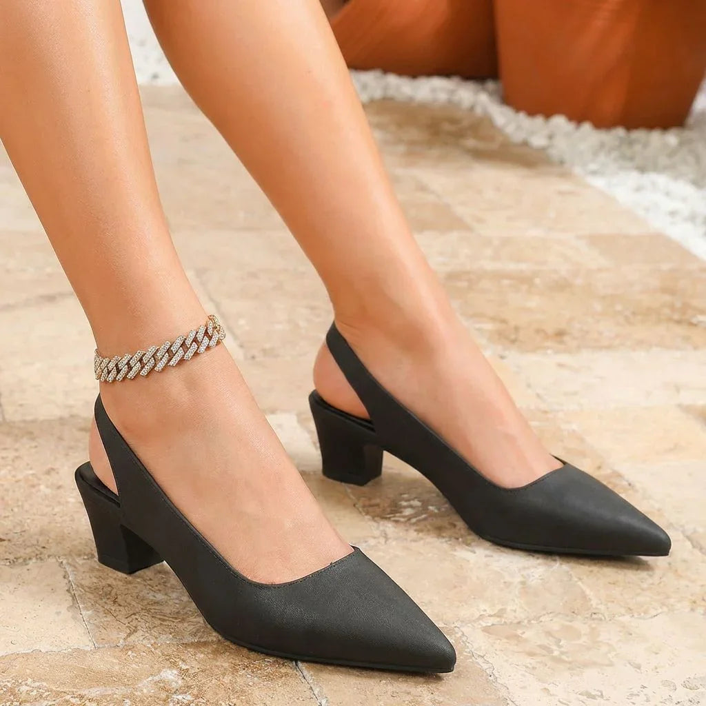 Solénne™ Women’s Leather Shoe with Comfort Heel