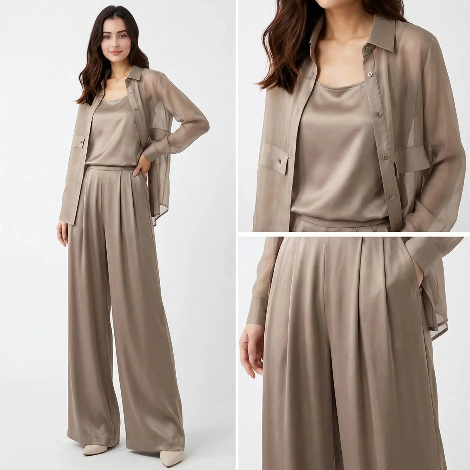 Seville Silk Touch™ 3-Piece Set with Flowing Overlay and Wide-Leg Pants