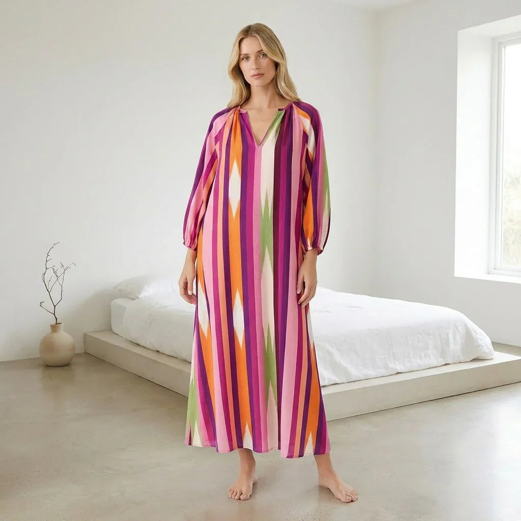 Camellia™ Viscose Maxi Dress with Deep V Neckline