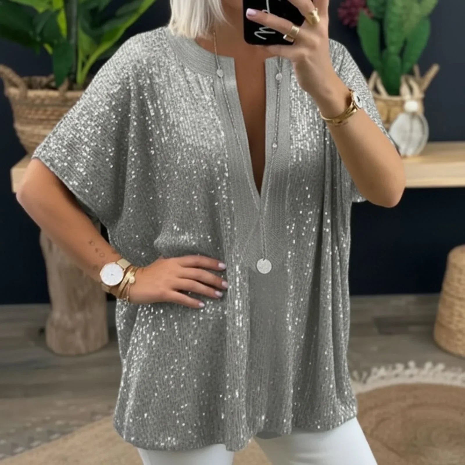 Dubai™ Blouse in Premium Viscose with Sequin Details