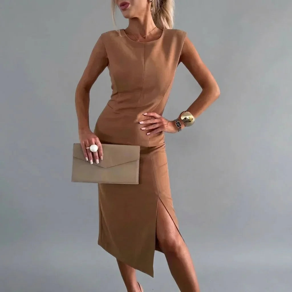 Zurich™ Midi Dress with Elegant Side Slit