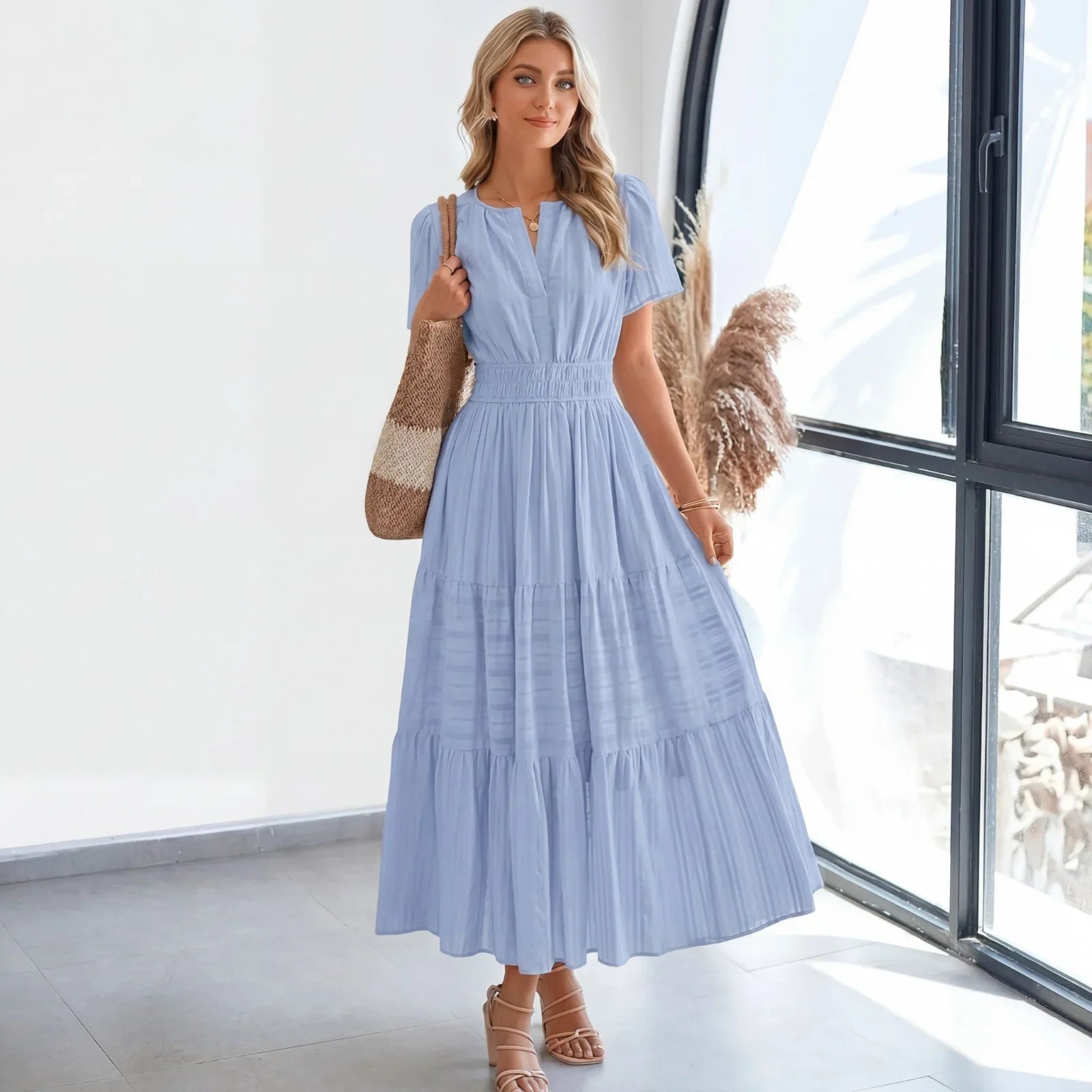 Floriana™ Dress with a Tiered Skirt and Defined Waist