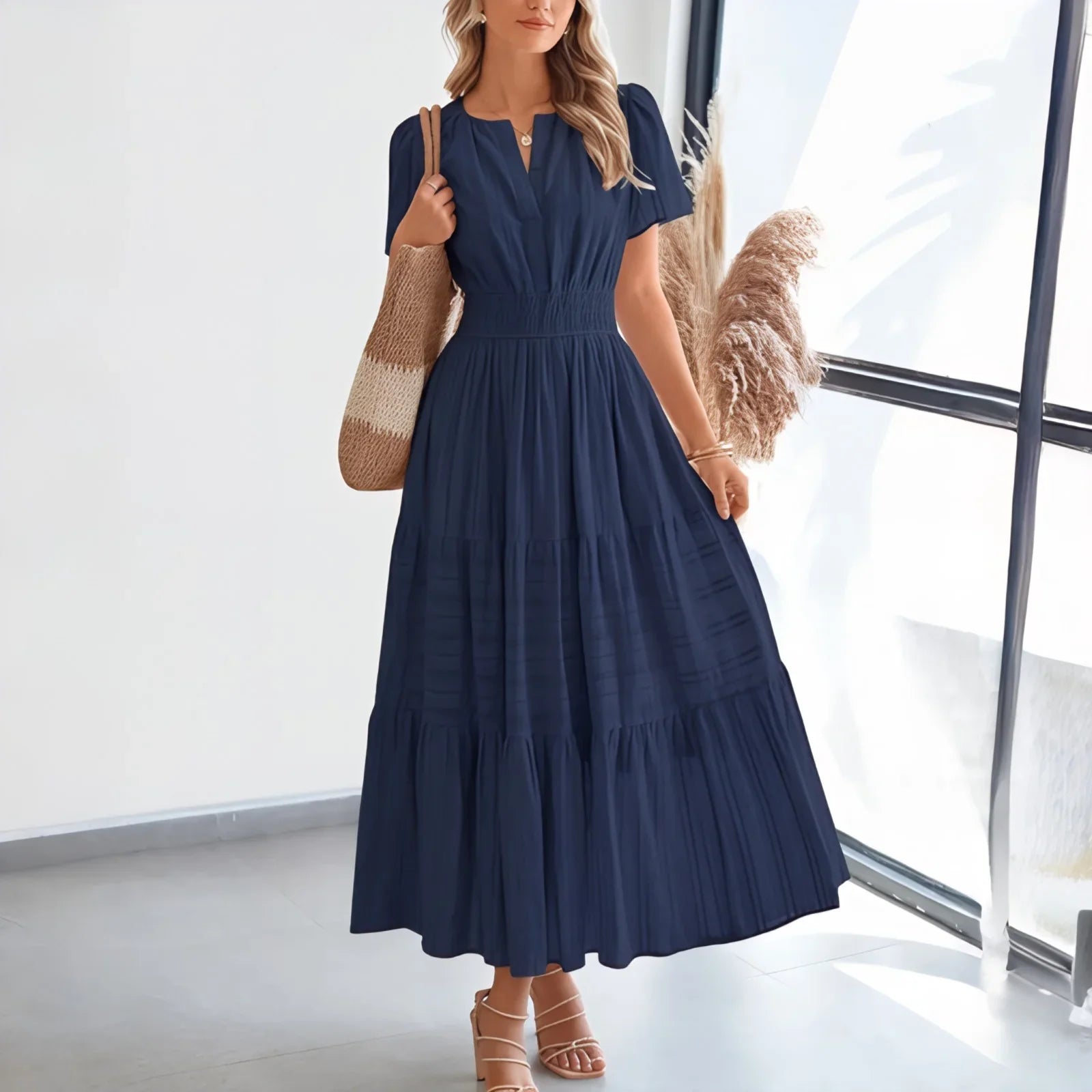 Floriana™ Dress with a Tiered Skirt and Defined Waist