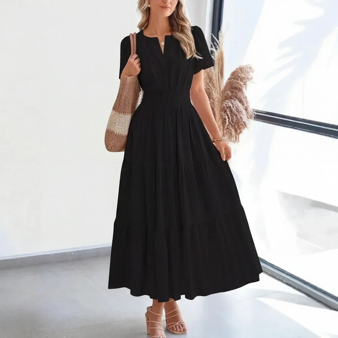 Floriana™ Dress with a Tiered Skirt and Defined Waist