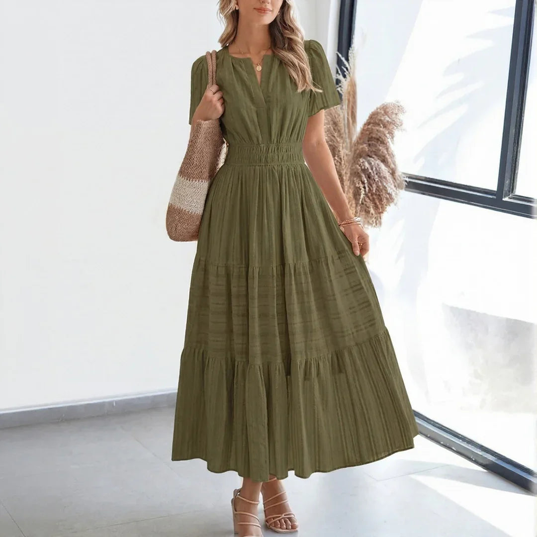Floriana™ Dress with a Tiered Skirt and Defined Waist