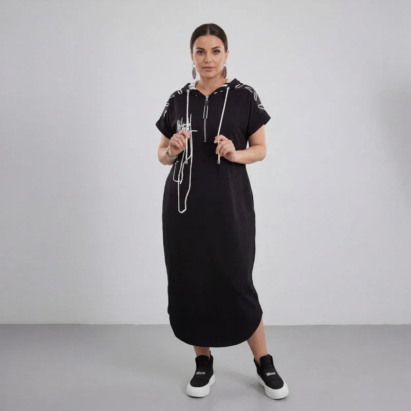 Lidia™ Hoodie Dress with Contemporary Signature Print