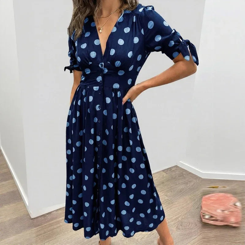 Stella™ Dress with Polka Dot Print and Tie Sleeves