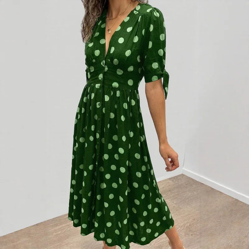 Stella™ Dress with Polka Dot Print and Tie Sleeves
