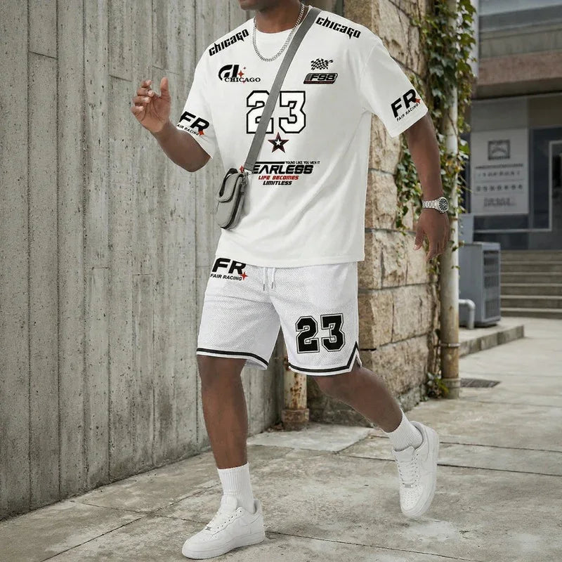 Magnus™ Set with a Jersey T-Shirt and Shorts, Sporty & Motorsport-Inspired