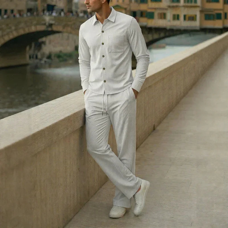 Monte Carlo™ Set with Light Texture and Pants with an Adjustable Elastic Waistband