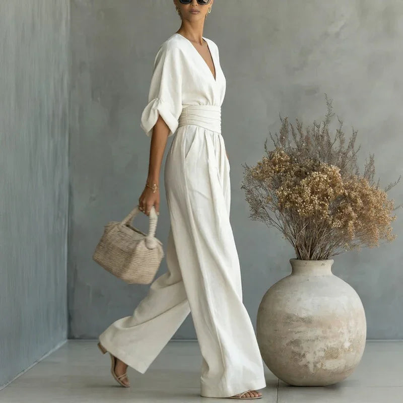 Granada™ Jumpsuit with Waist Tie and Modern Design