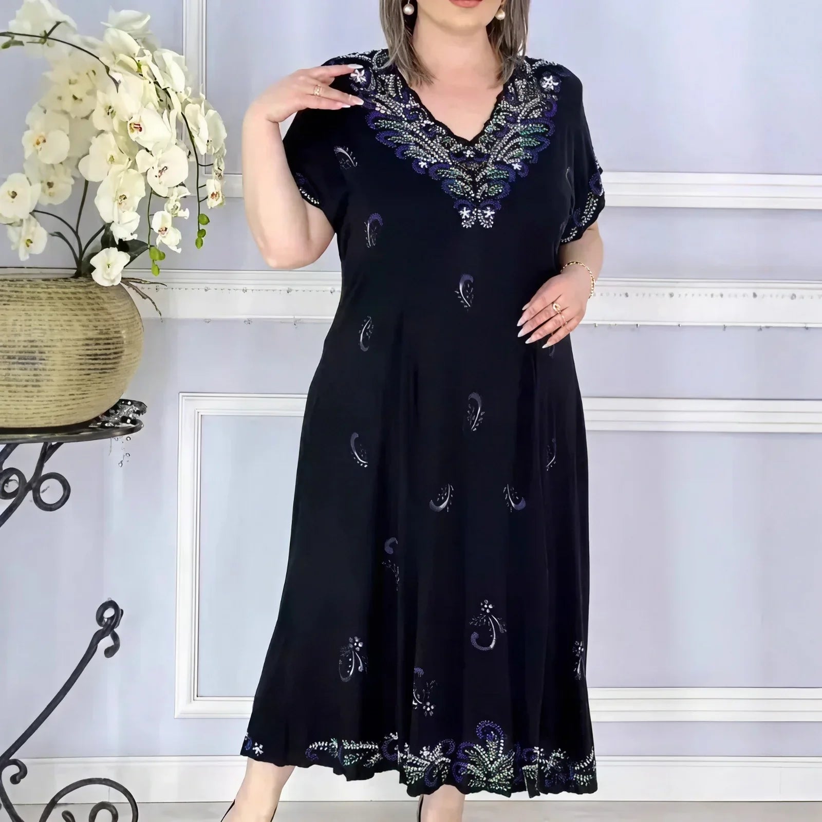 Aurelis™ Dress with Ornamental Embroidery and a Flawless Fit
