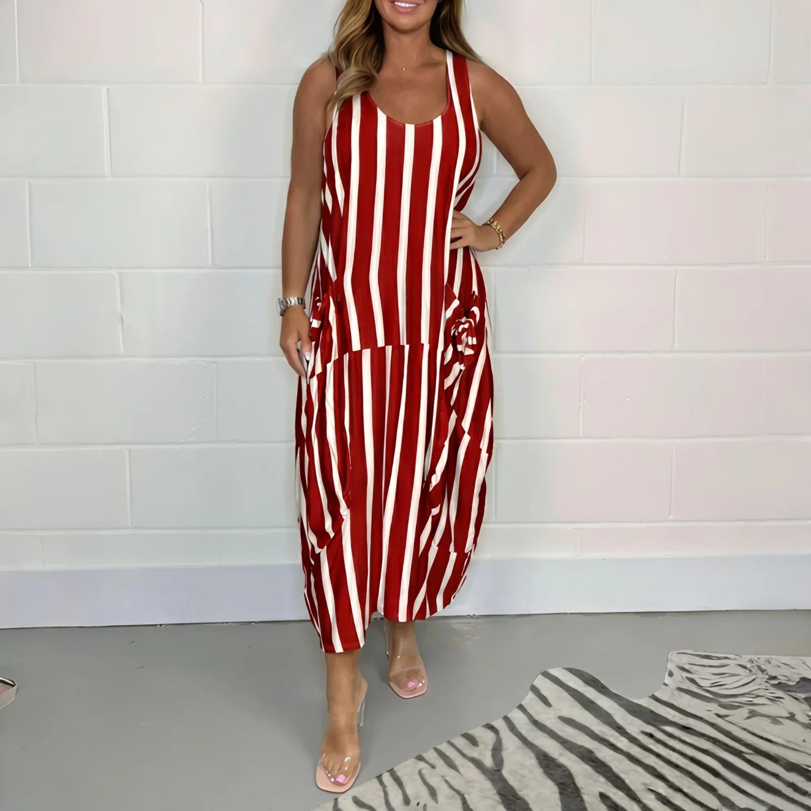 Atlantic™ Striped Dress with Pockets and a Modern Cut