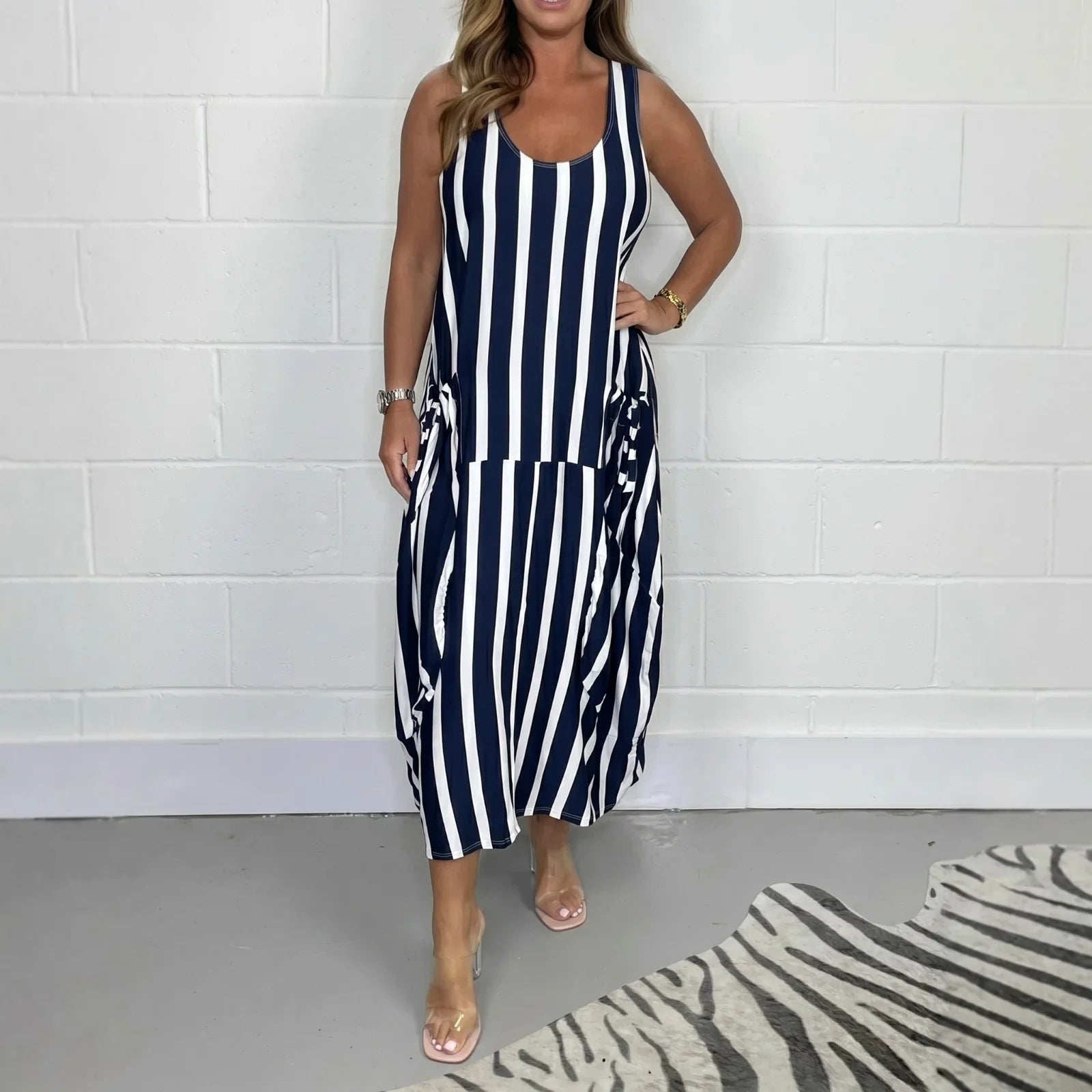 Atlantic™ Striped Dress with Pockets and a Modern Cut