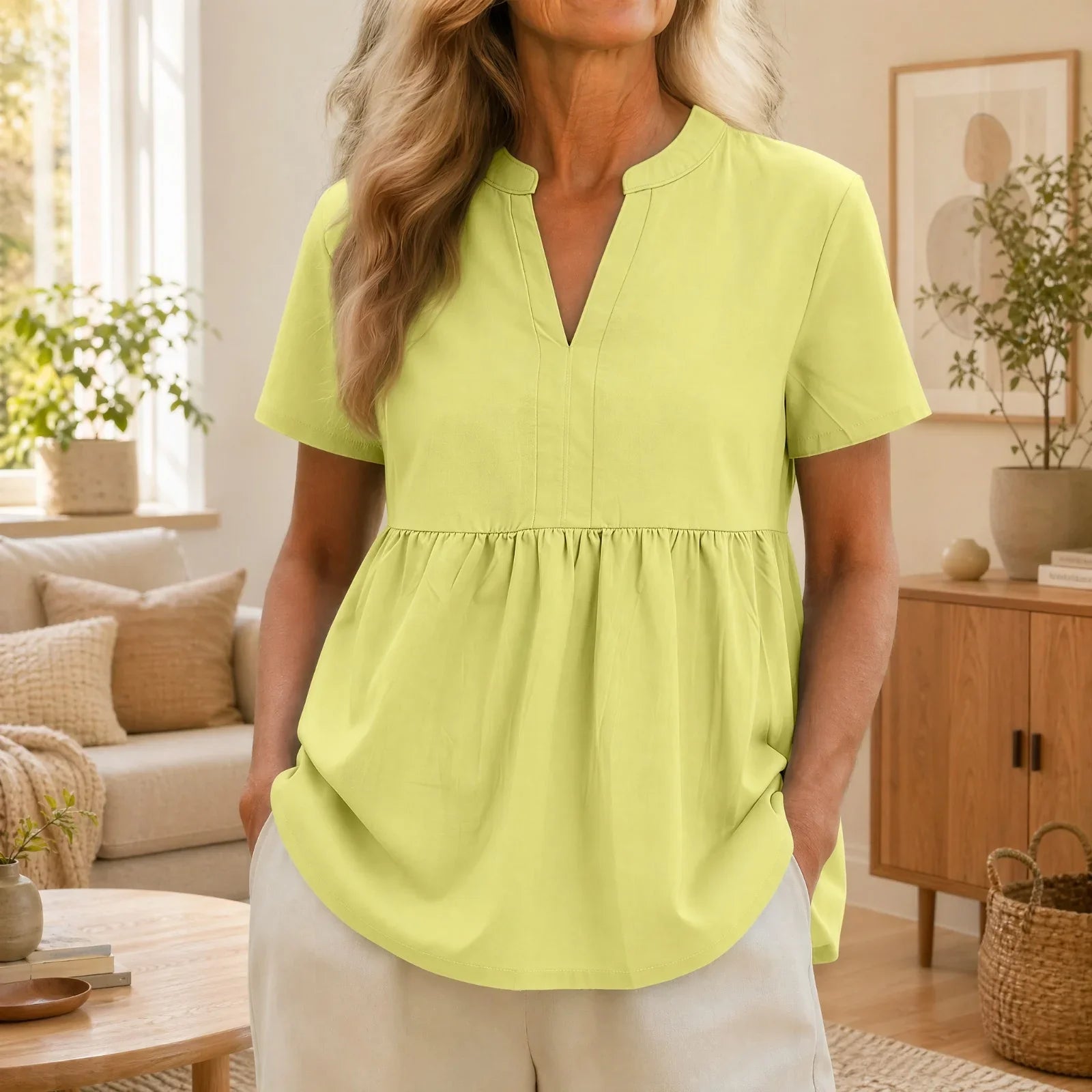 Laura™ Top with Collared Neckline and Soft Touch