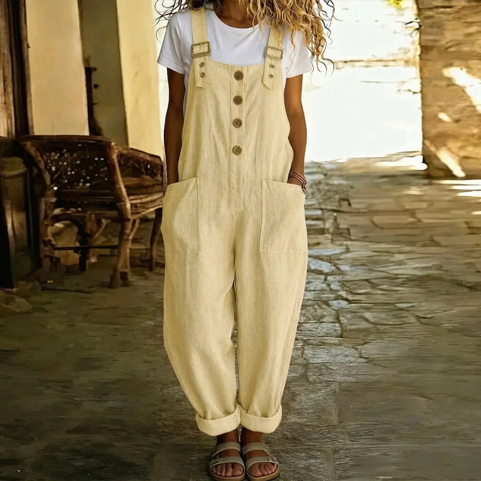 Dew™ Overalls-Style Jumpsuit with Functional Pockets