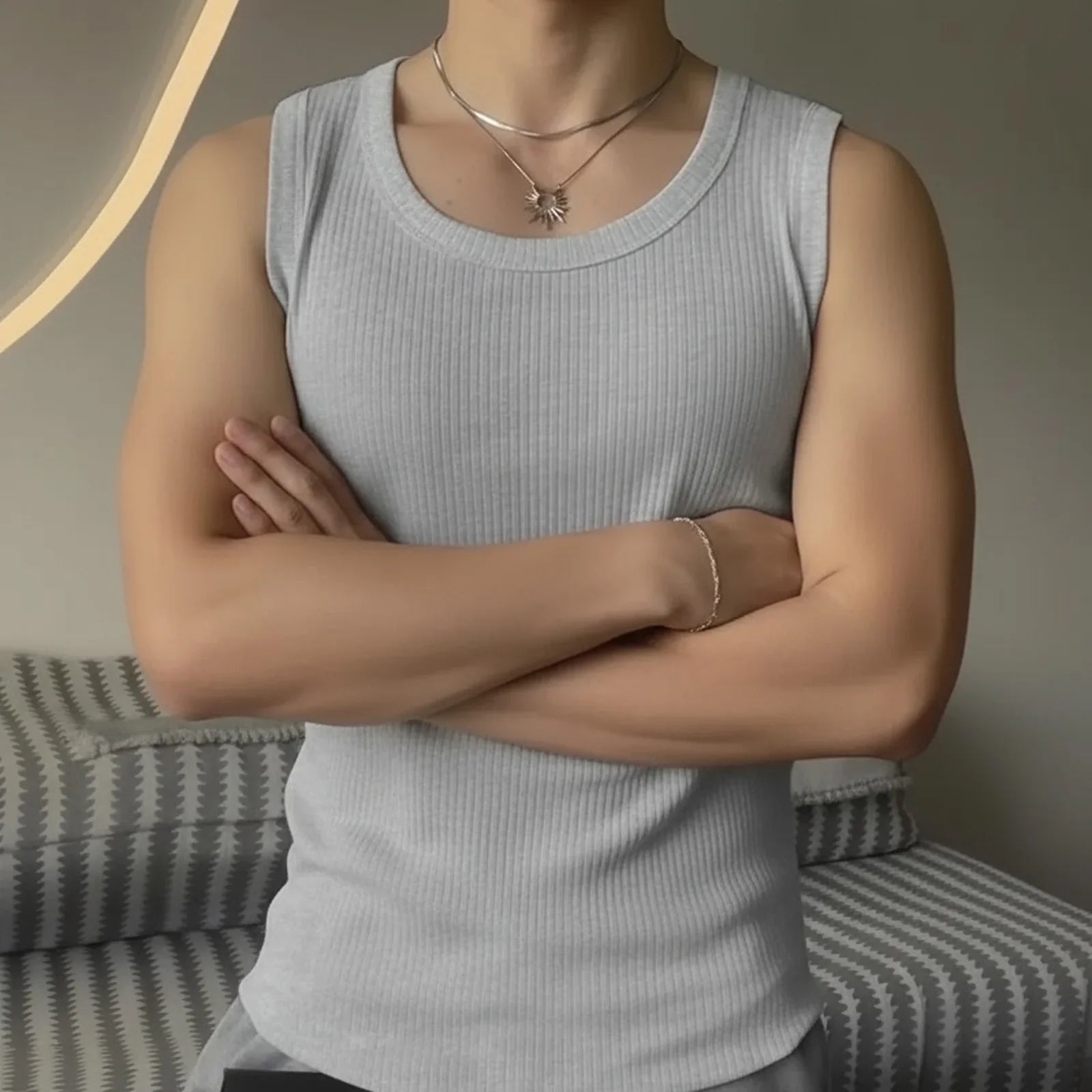Dante™ Fitted Ribbed Tank Top with Texture