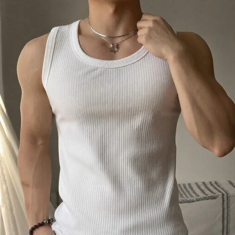 Dante™ Fitted Ribbed Tank Top with Texture