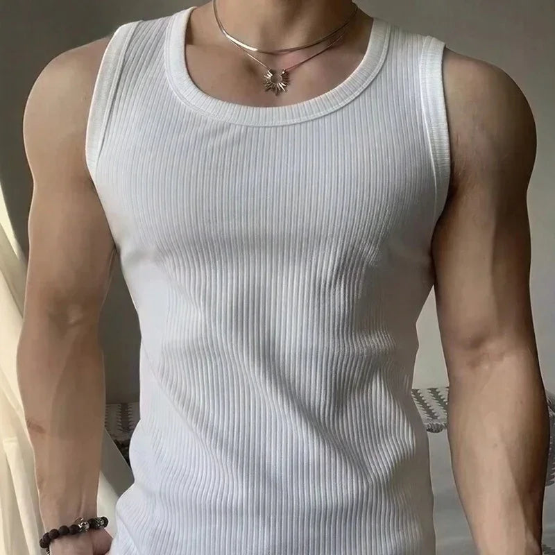Dante™ Fitted Ribbed Tank Top with Texture