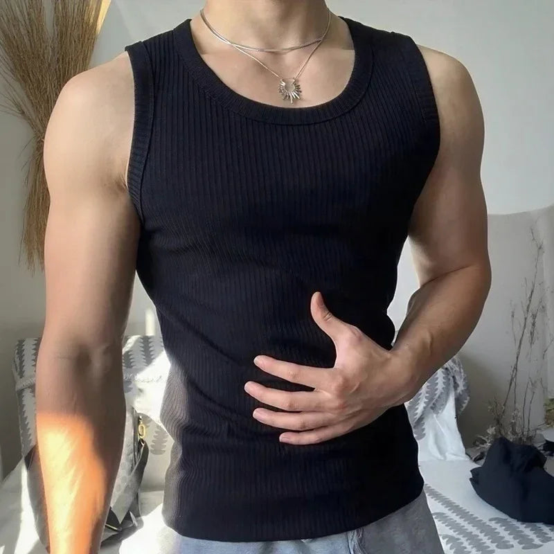 Dante™ Fitted Ribbed Tank Top with Texture