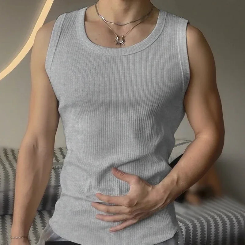 Dante™ Fitted Ribbed Tank Top with Texture
