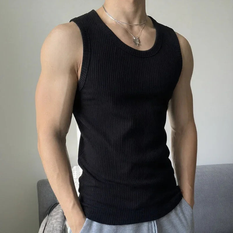 Dante™ Fitted Ribbed Tank Top with Texture