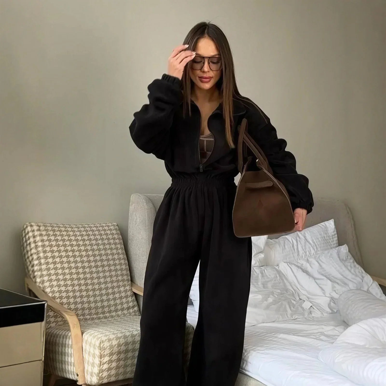 Vancouver™ Sweat Jumpsuit with High Neck and Defined Waist