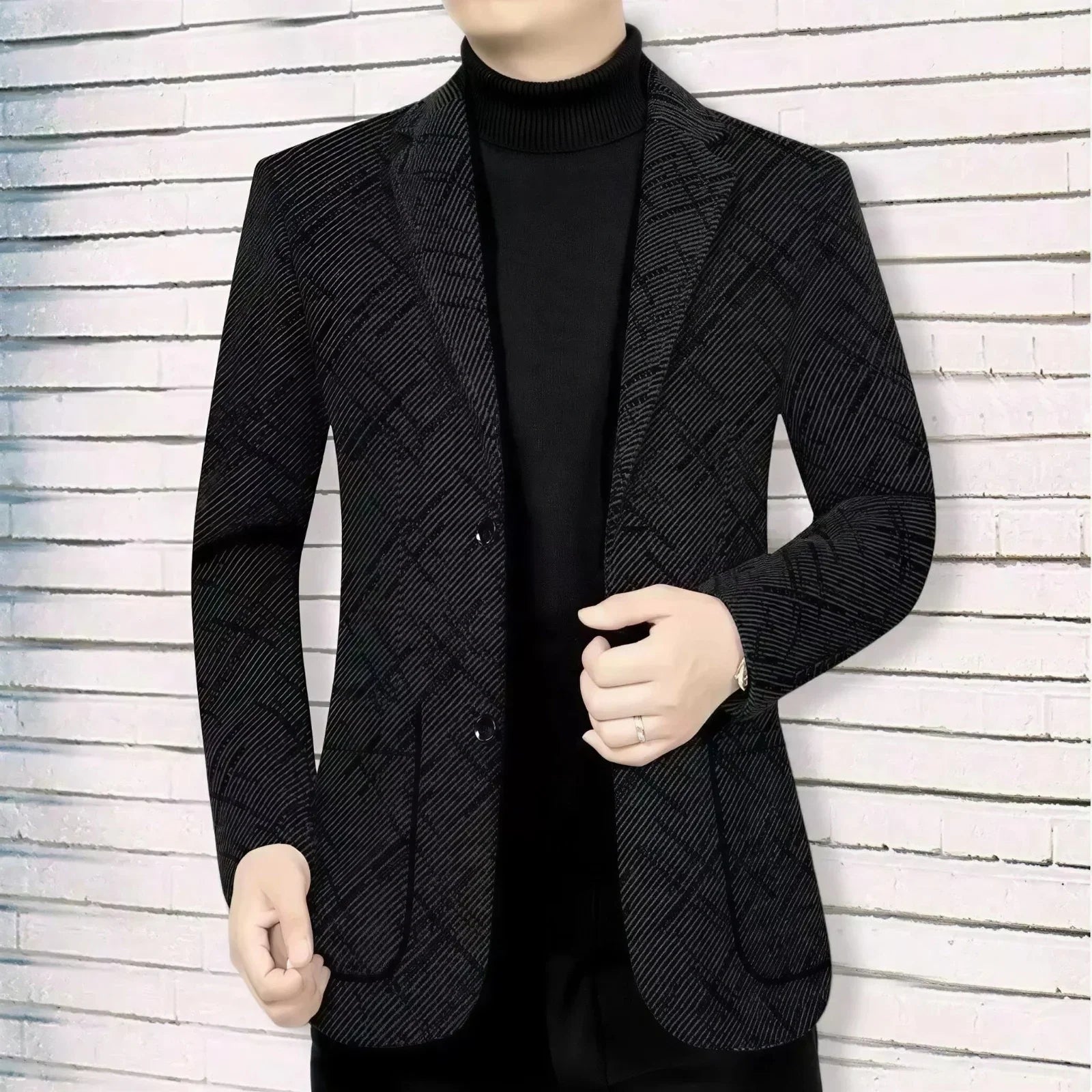 Salzburg™ Blazer with Textured Weave and Geometric Pattern