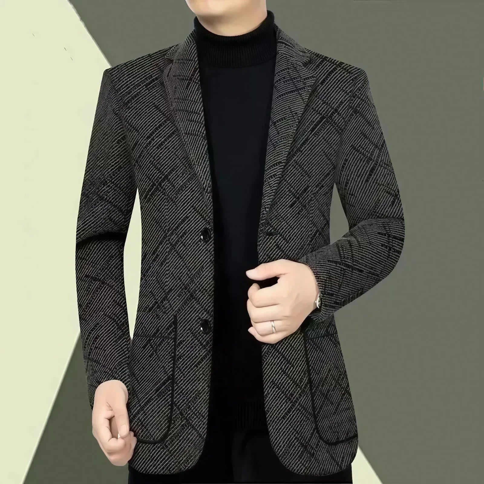 Salzburg™ Blazer with Textured Weave and Geometric Pattern