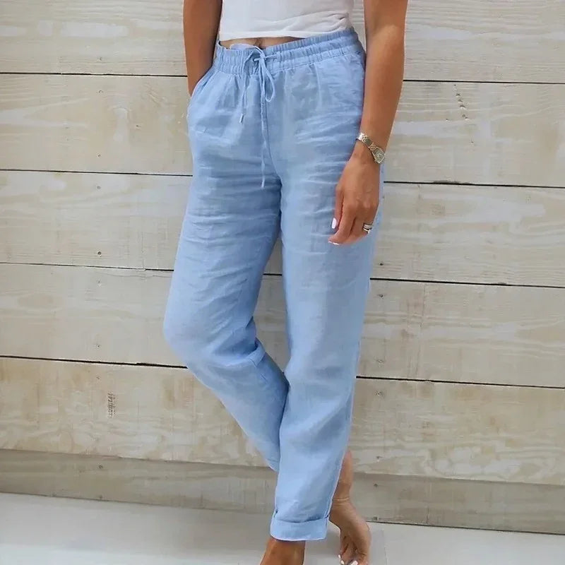 Cagliari™ Cotton Linen Pants with an Adjustable Waistband