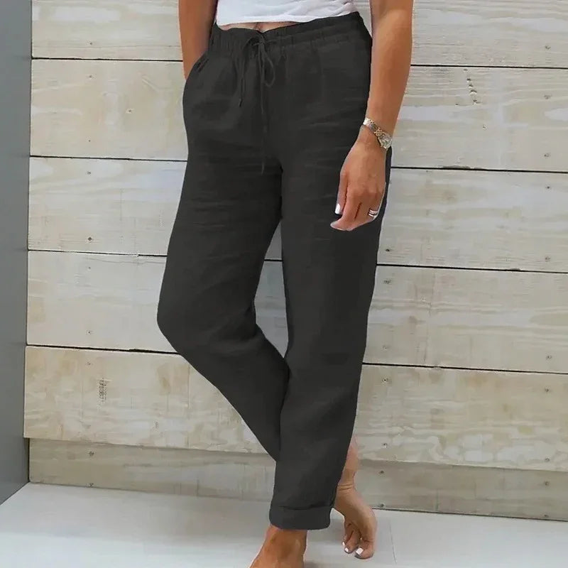 Cagliari™ Cotton Linen Pants with an Adjustable Waistband