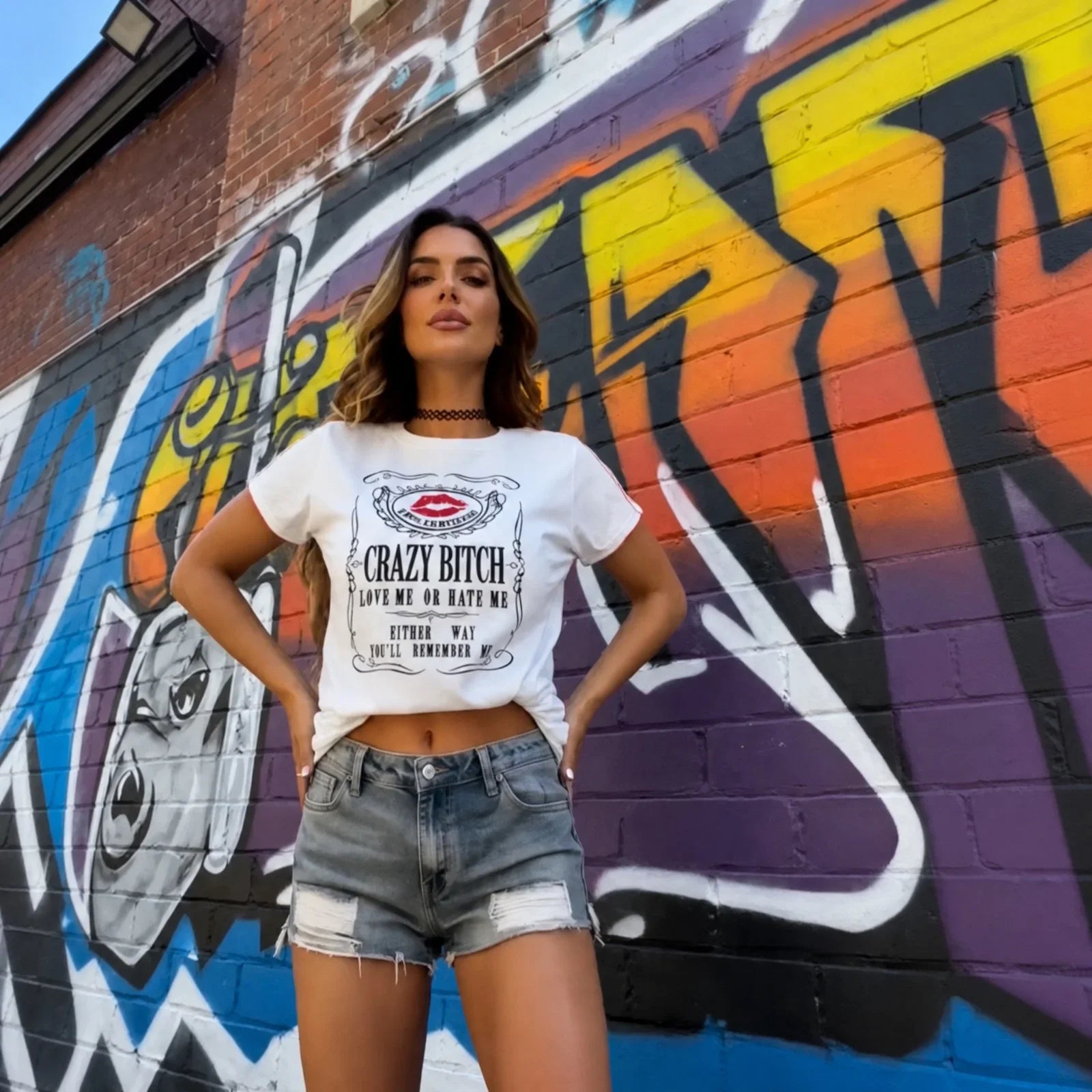 Skye™ Short Sleeve T-Shirt with Vintage-Style Front Graphic