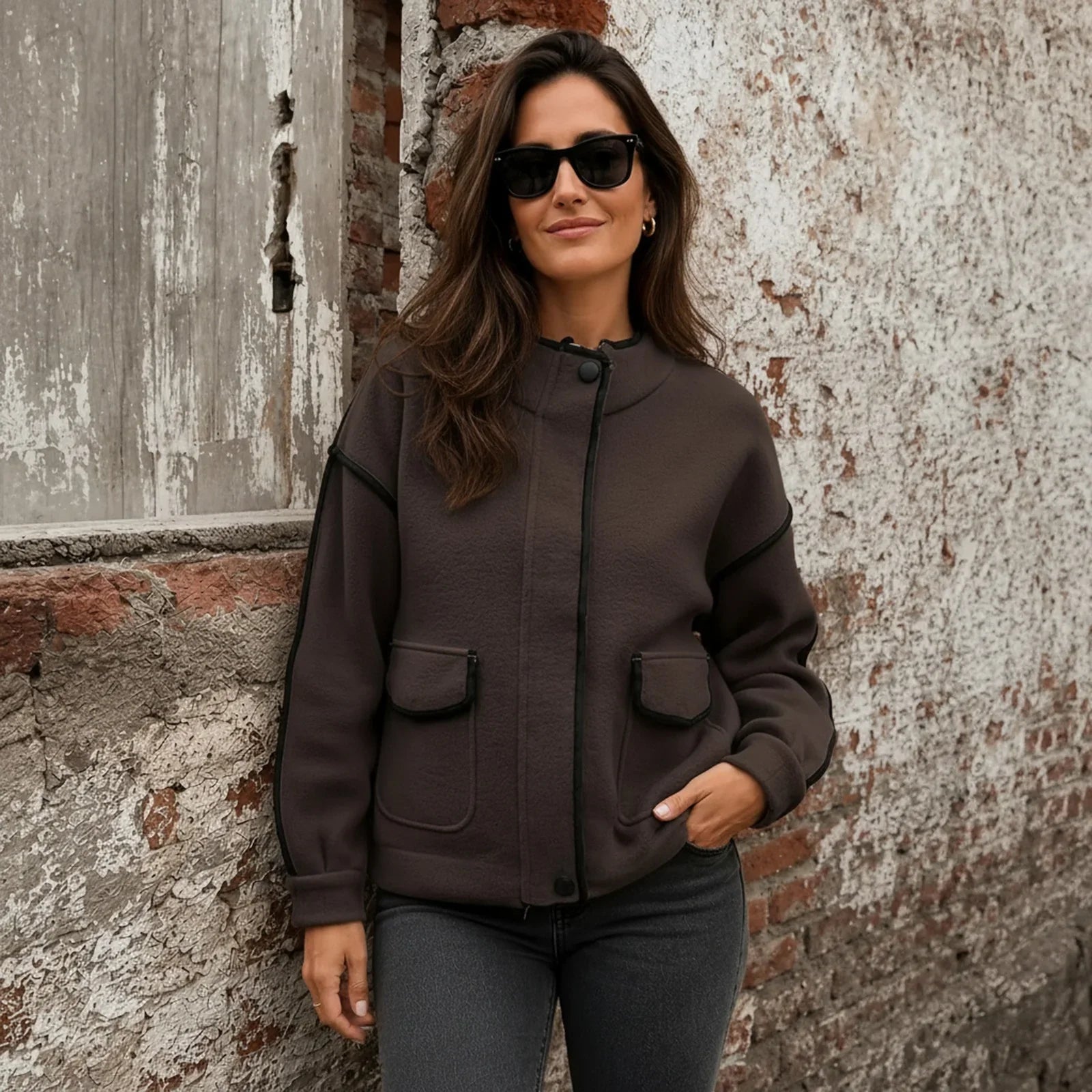 Vivienne™ Coat in Structured Knit with Elegant Contours