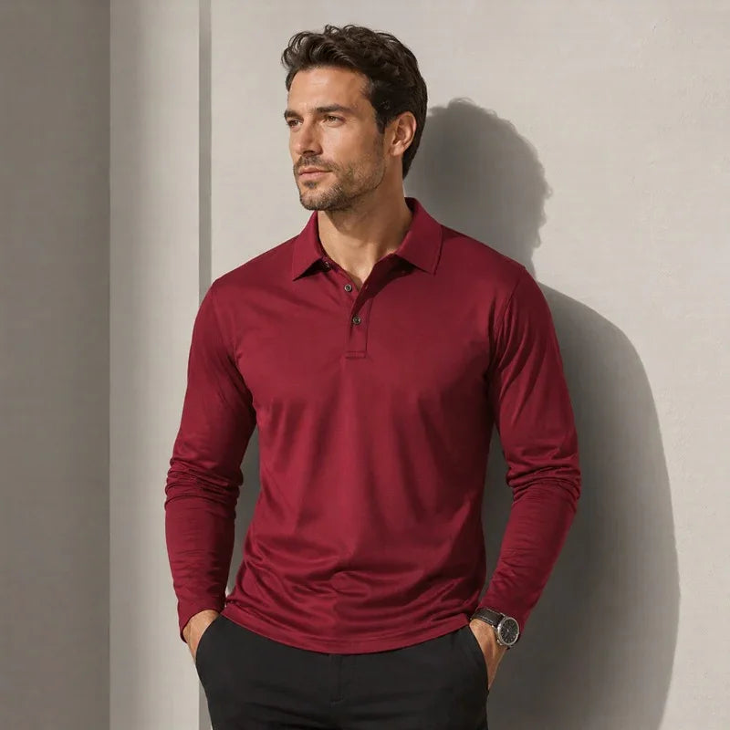 Salvatore™ Long Sleeve Polo with Premium Breathable Knit