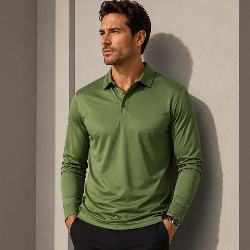 Salvatore™ Long Sleeve Polo with Premium Breathable Knit