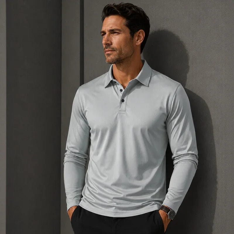 Salvatore™ Long Sleeve Polo with Premium Breathable Knit