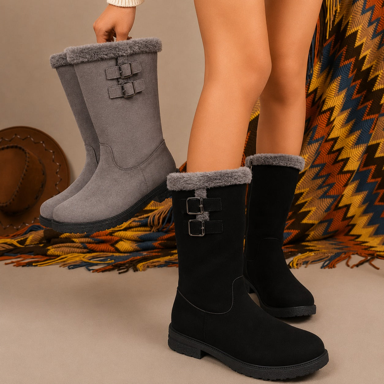 Genevieve™ Mid-Calf Boots with Padded Inner Lining