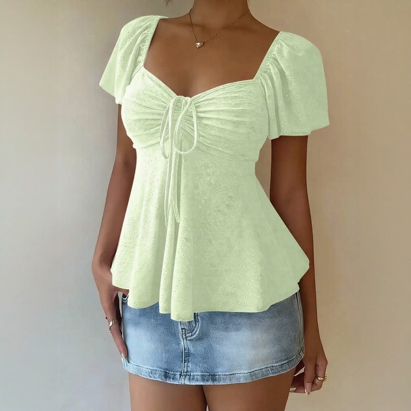 Fiorelle™ Blouse With Delicate Ruched Detail and Lightweight Flowing Fit