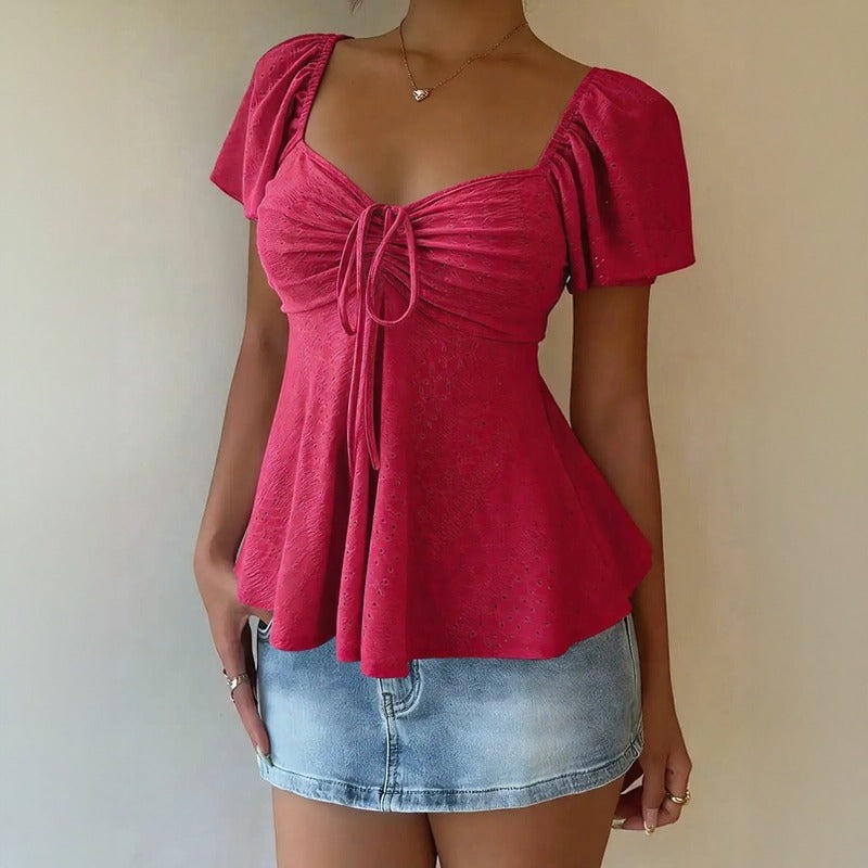 Fiorelle™ Blouse With Delicate Ruched Detail and Lightweight Flowing Fit