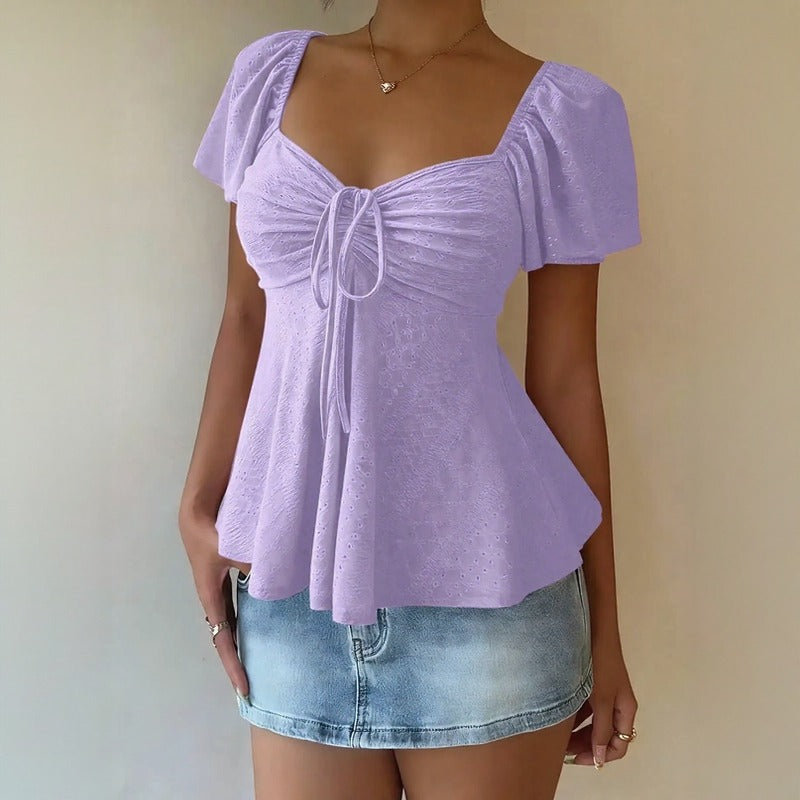 Fiorelle™ Blouse With Delicate Ruched Detail and Lightweight Flowing Fit