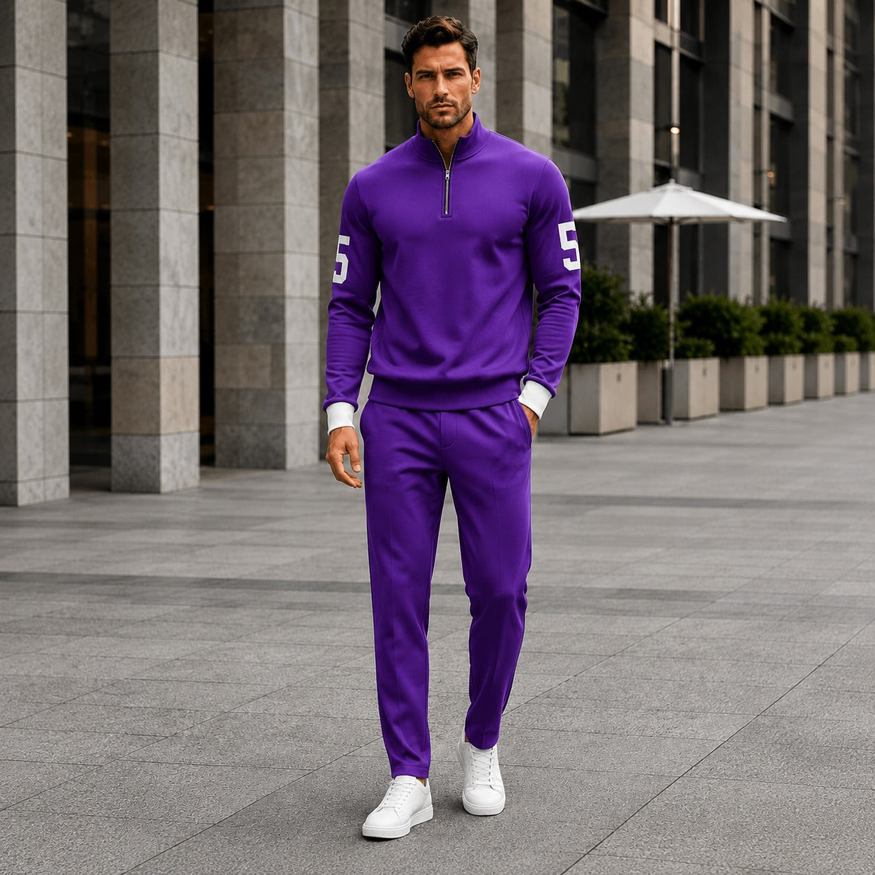 Alexander™ Set with High Collar Zip Top and Minimalist Pants