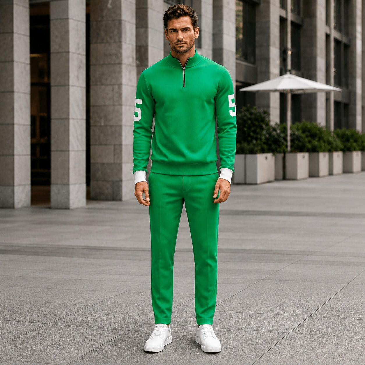 Alexander™ Set with High Collar Zip Top and Minimalist Pants