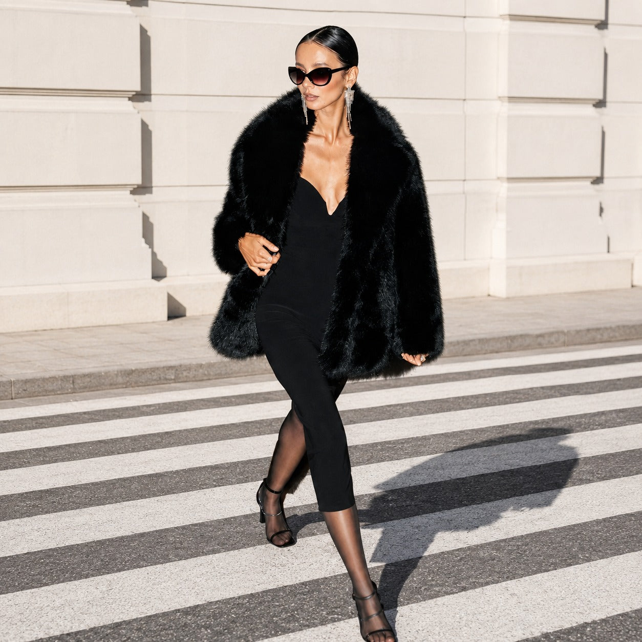 Courchevel™ Soft Plush Coat with a Statement Collar
