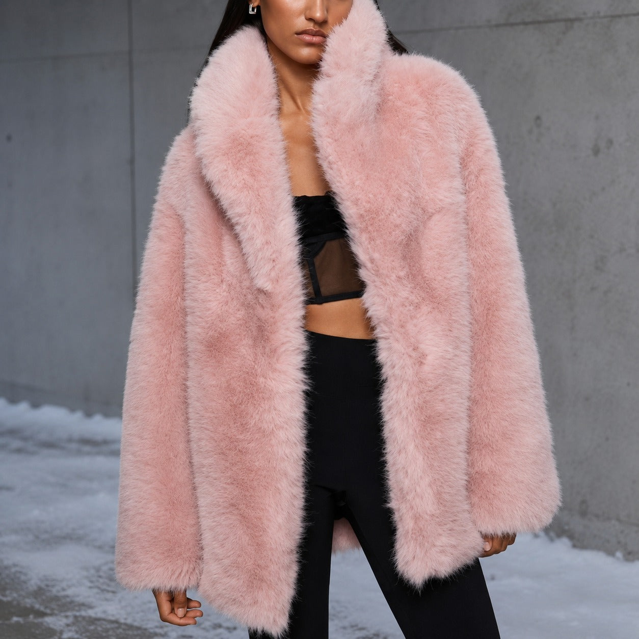Courchevel™ Soft Plush Coat with a Statement Collar